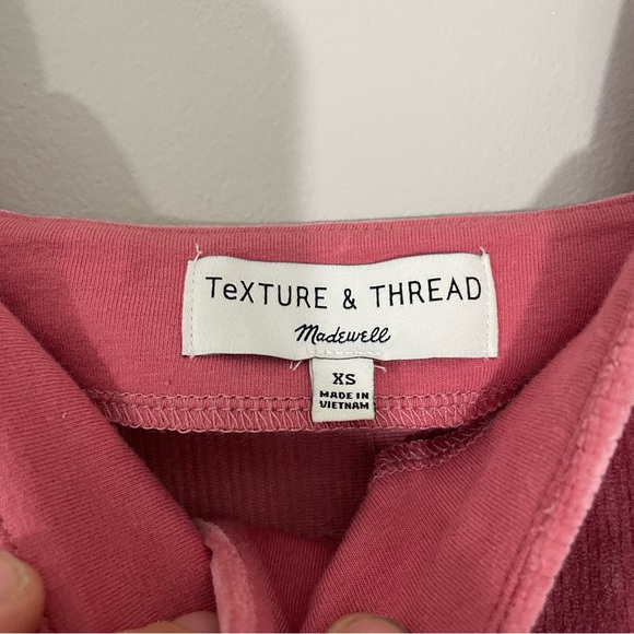 Texture & Thread By Madewell Velour Corduroy Button-Front Tank Top Size XS - Picture 4 of 6